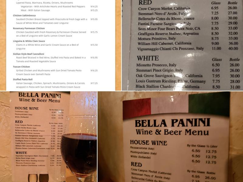Bella Panini Menu