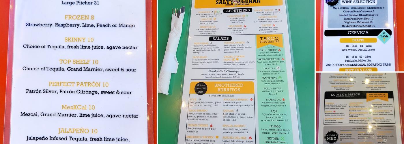 Salty Iguana Menu