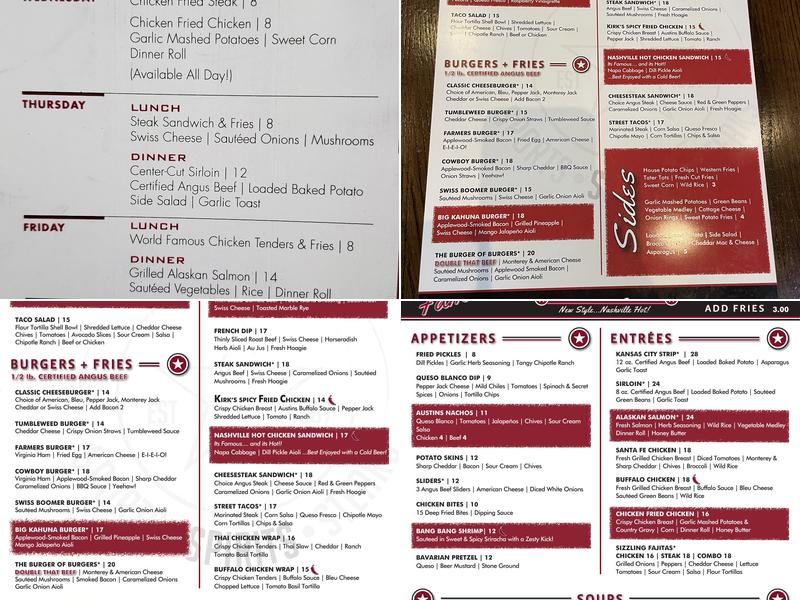 Austins Bar & Grill | North Olathe Menu