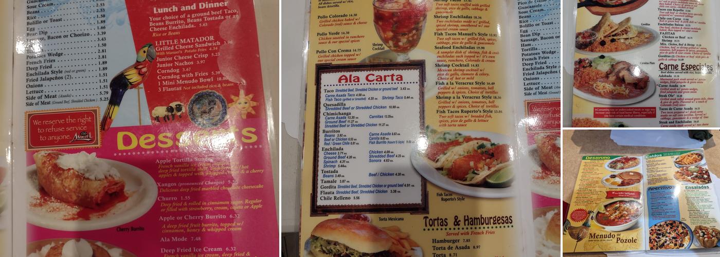 Cafe Manuel Menu