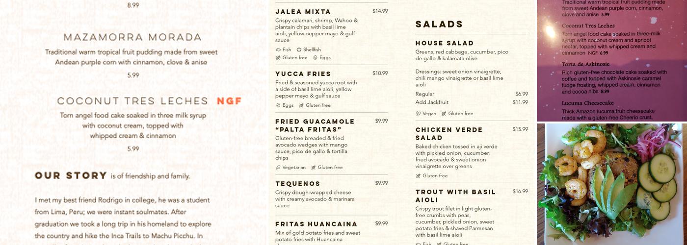 Café Cusco Menu