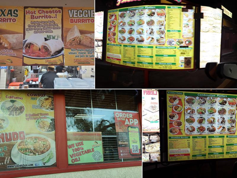 Filiberto's Mexican Food Menu