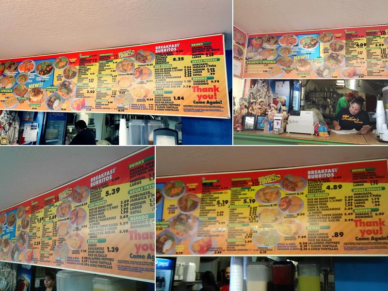 Rolbeto's Taco Shop Menu
