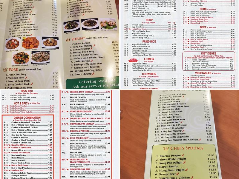 China King Menu