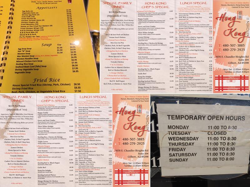 Hong Kong Kitchen Menu