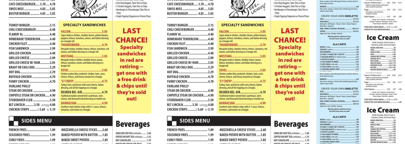 Solid Rock Cafe Menu