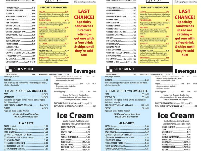 Solid Rock Cafe Menu