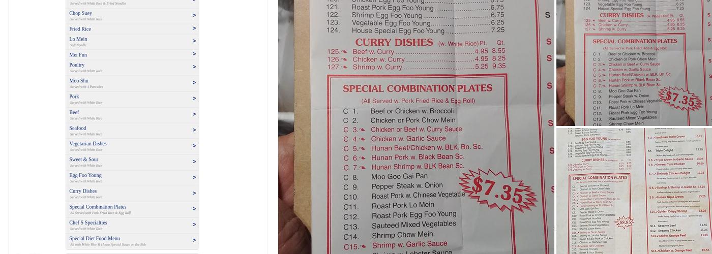 China King Menu