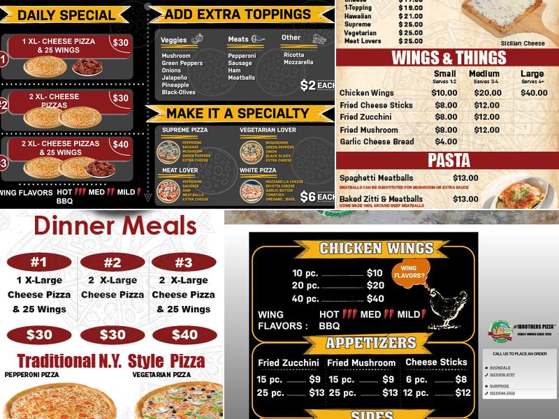 #1Brothers Pizza Menu