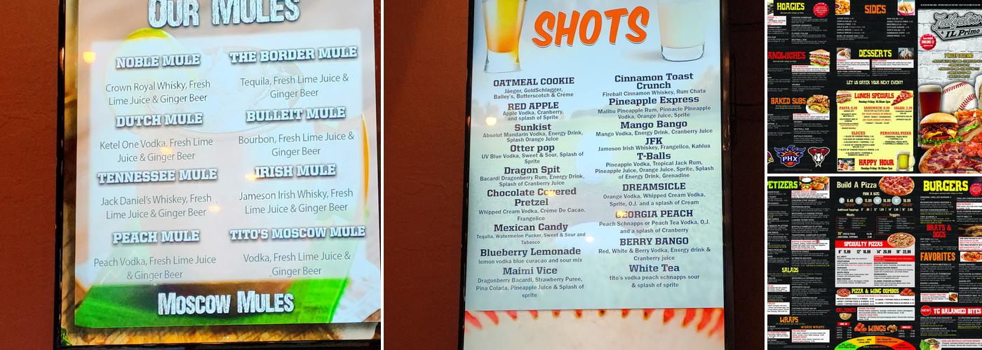 Tailgaters & IL primo Litchfield Menu