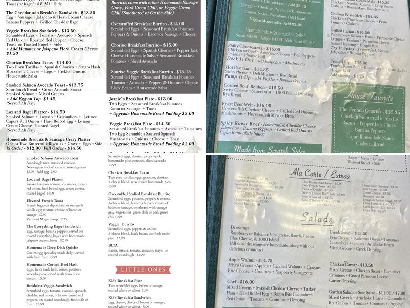 Joanie's Deli and Bakery Menu