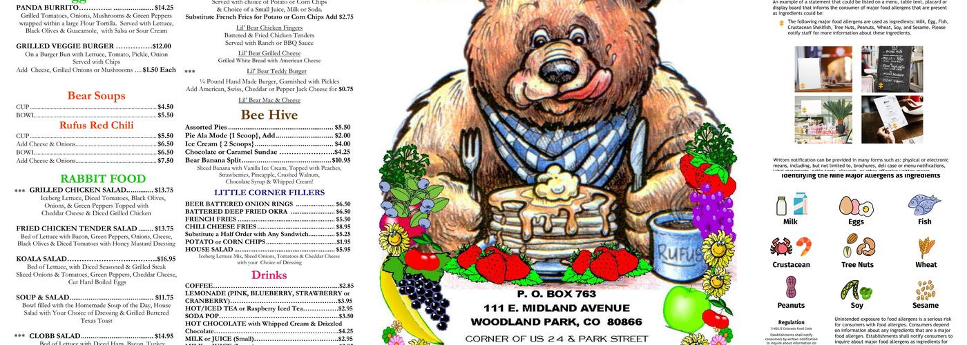 Hungry Bear Menu
