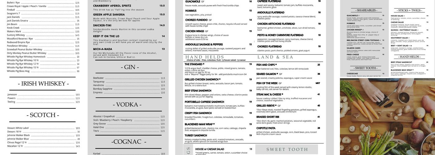 The Vic Bar + Kitchen Menu