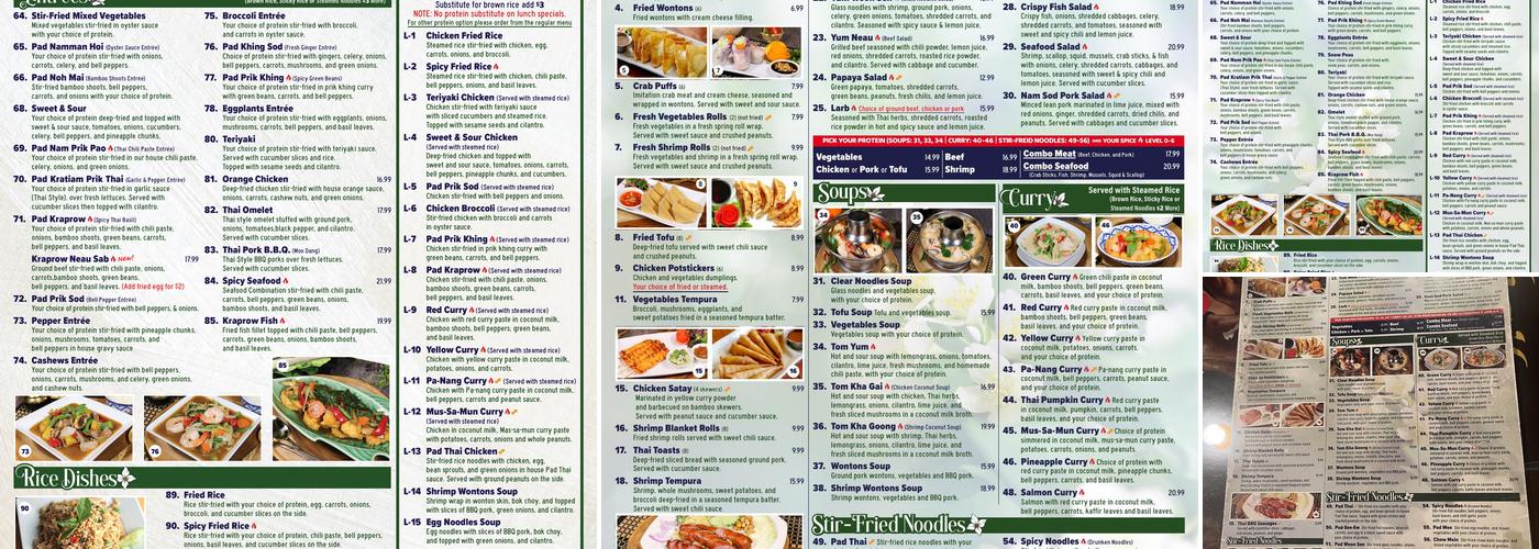 Royal Jasmine Thai Restaurant Menu