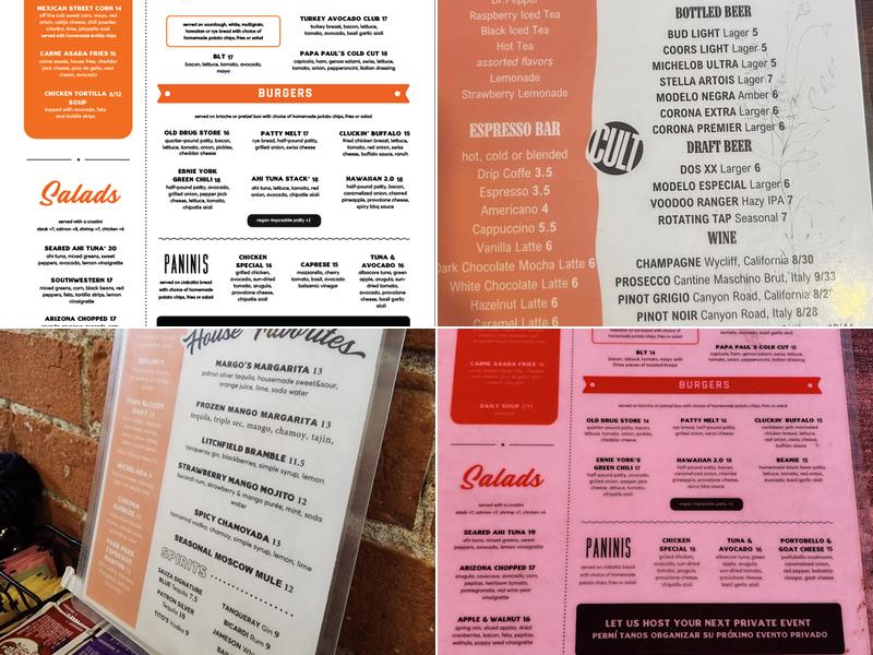 Park Cafe Menu