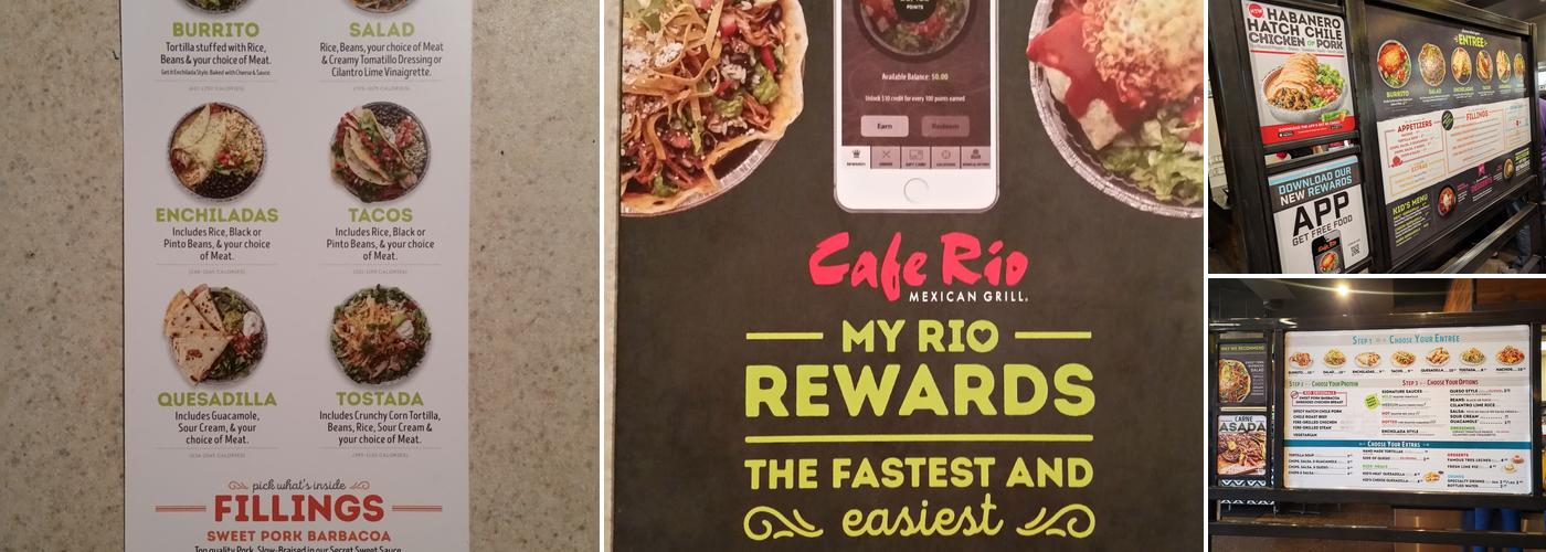 Cafe Rio Fresh Modern Mexican Menu