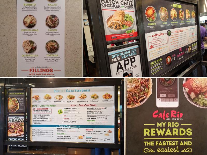 Cafe Rio Fresh Modern Mexican Menu