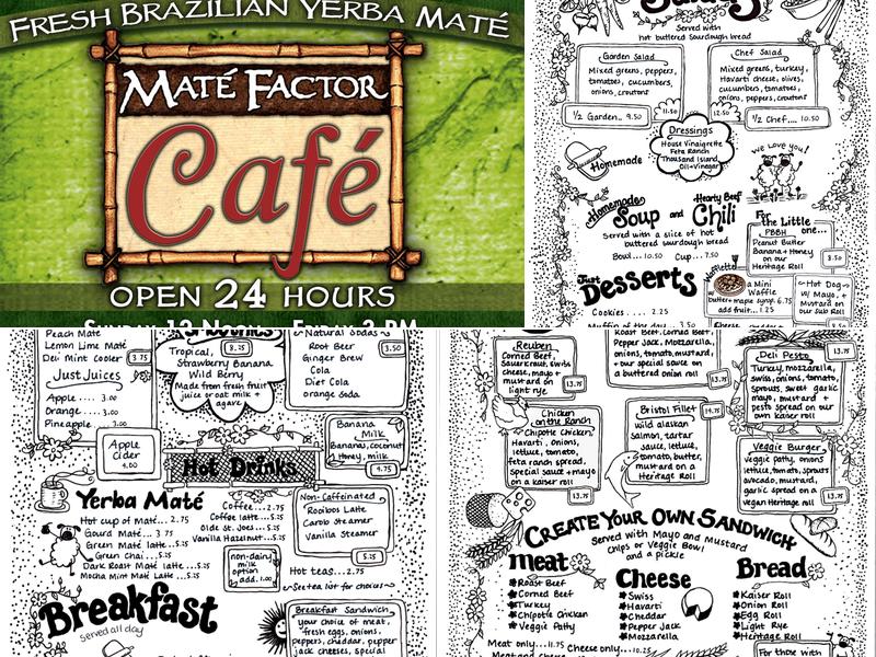 The Maté Factor Café Menu