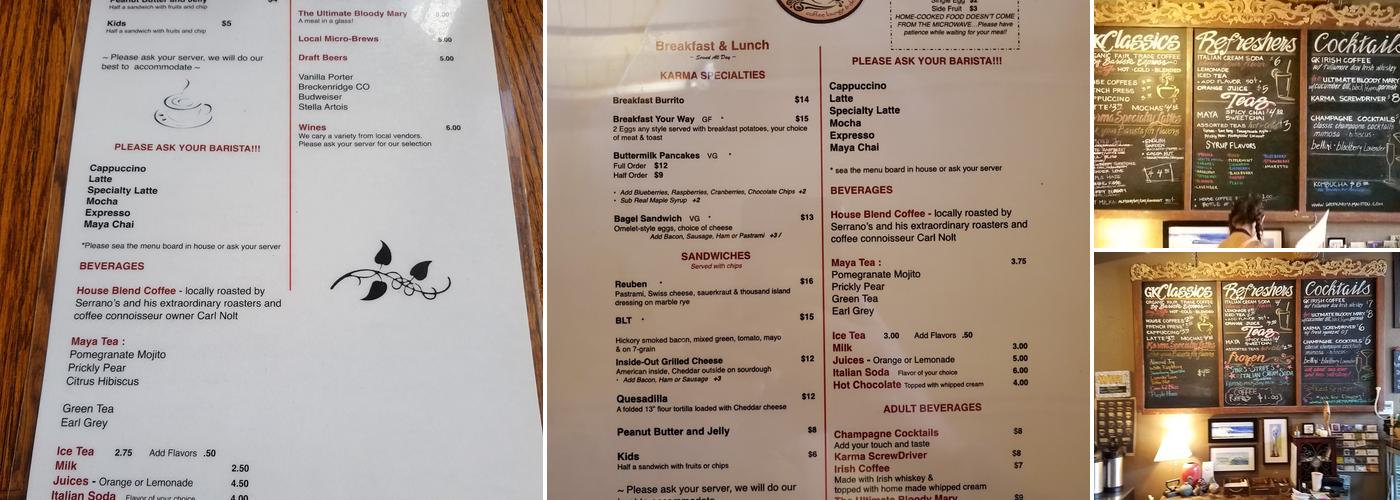 Good Karma Cafe Menu