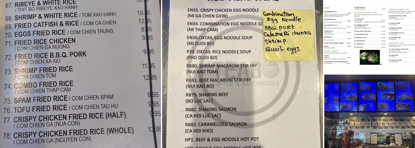 Teabo Coffee & Sandwiches Menu