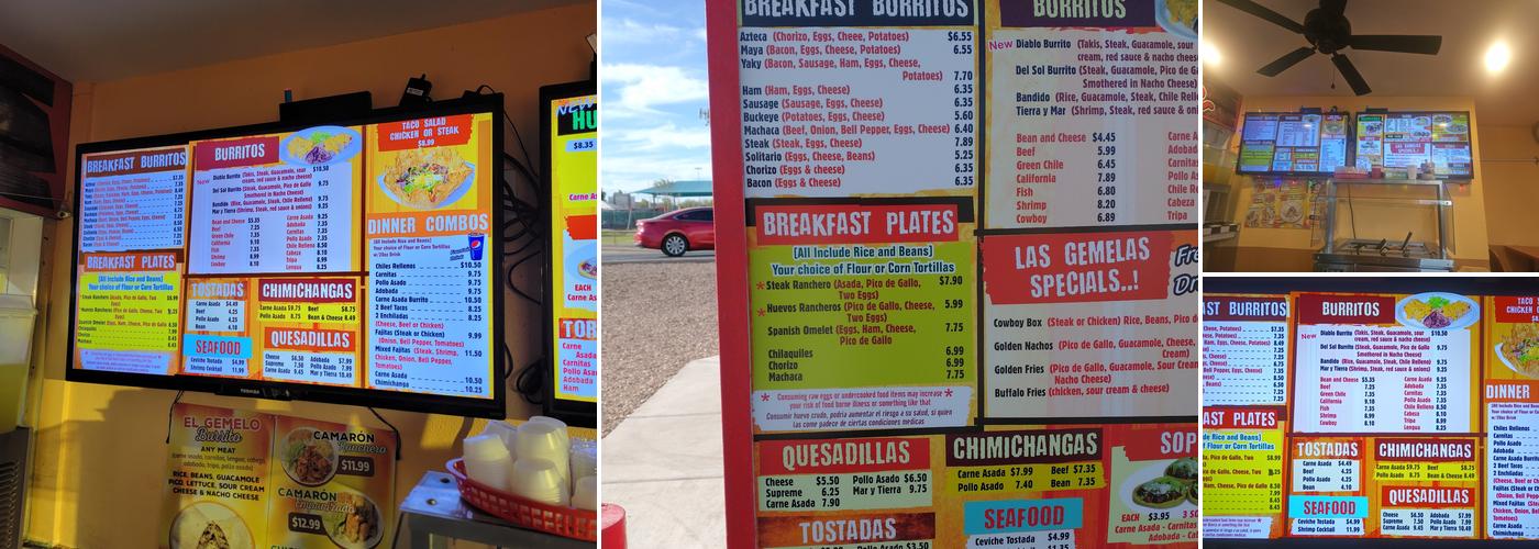 Las Gemelas Mexican Food Menu