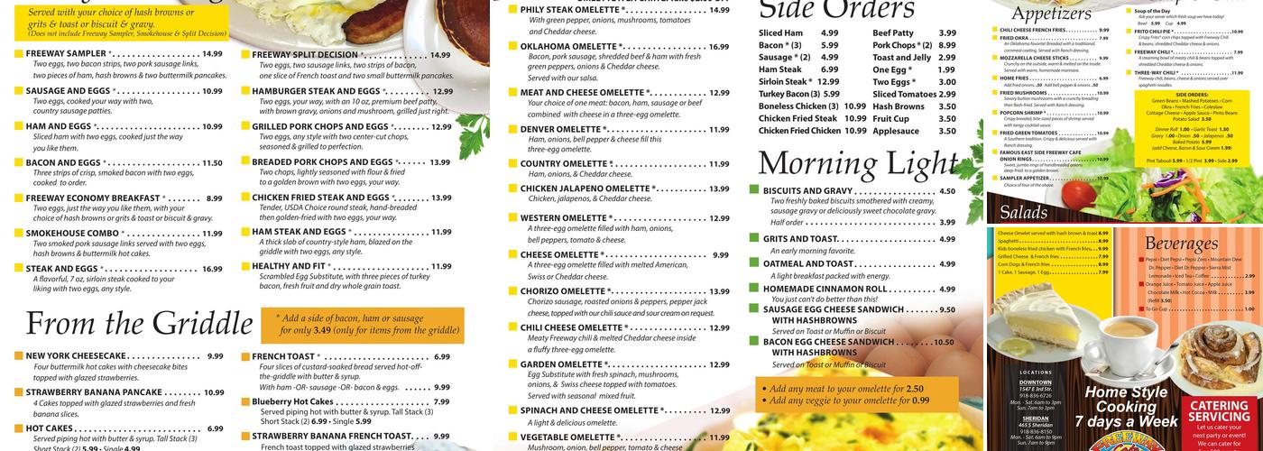 Freeway Cafe #1 Menu