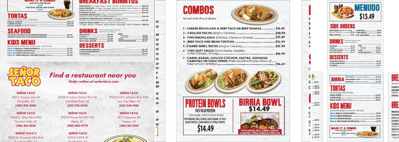 Señor Taco Menu