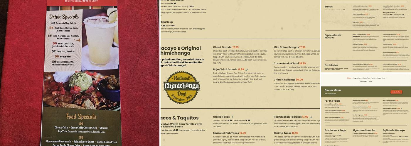 Macayo's Mexican Food Menu
