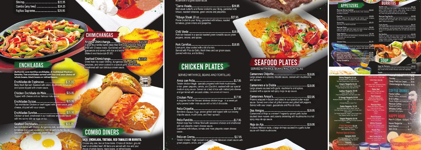 Anaya's Fresh Mexican Restaurant, Glendale Menu