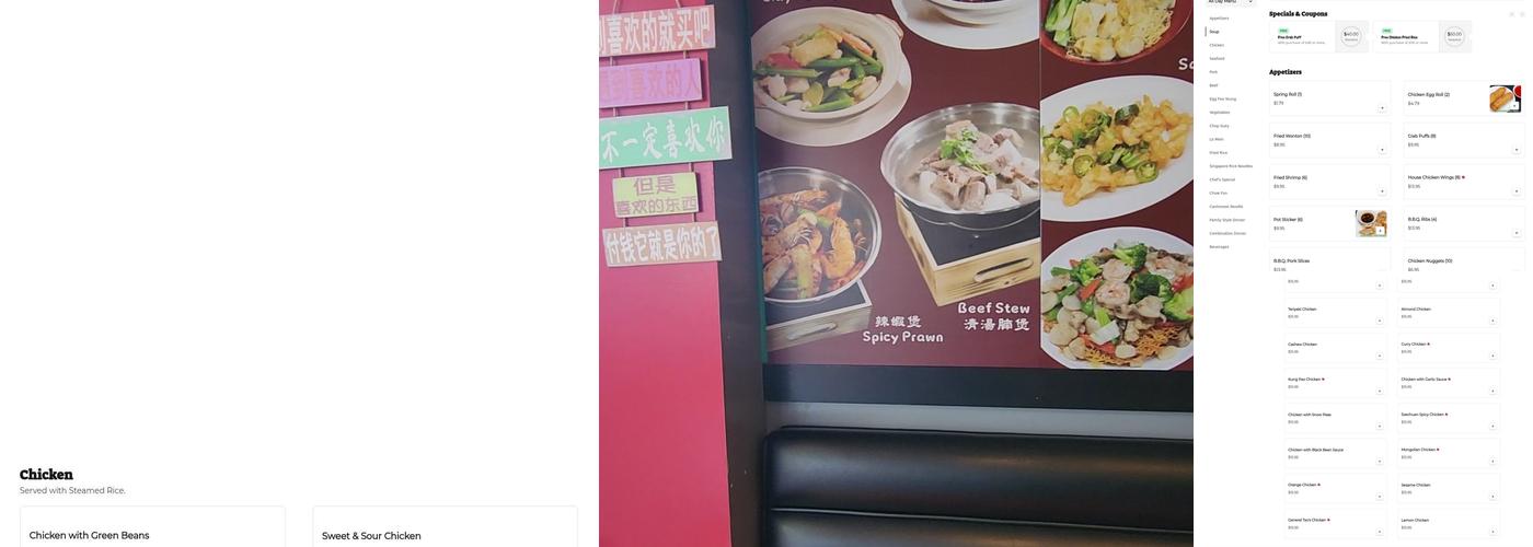 Ming-Gee Chinese Food Restaurant Menu