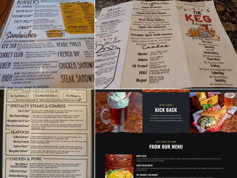 The Keg Lounge Menu