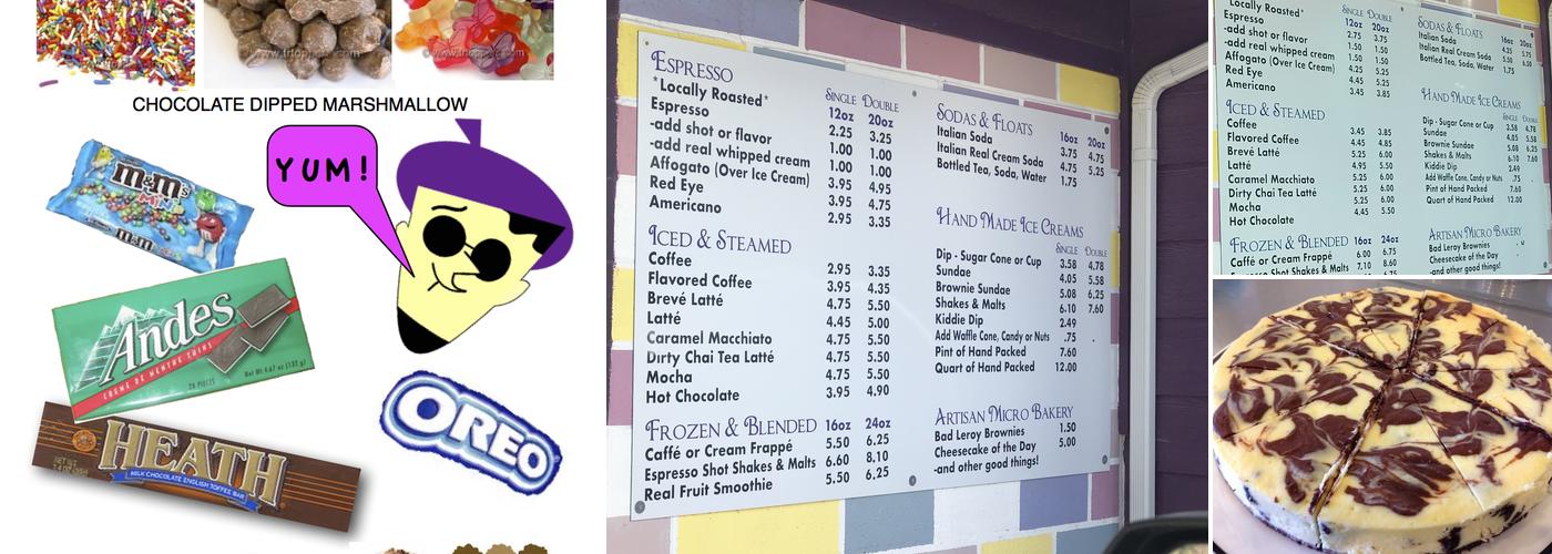 Scoops & Grinds Menu