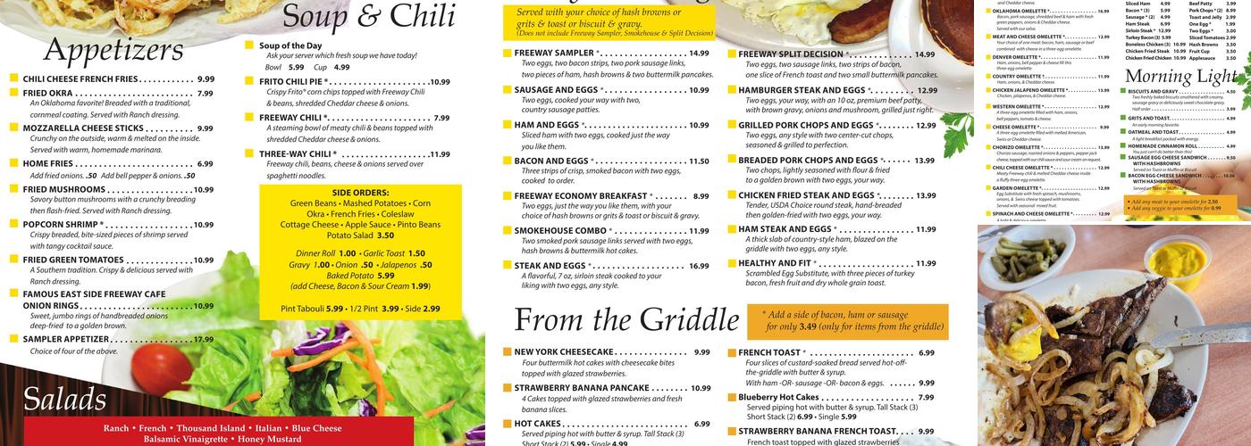 Freeway Cafe West Menu