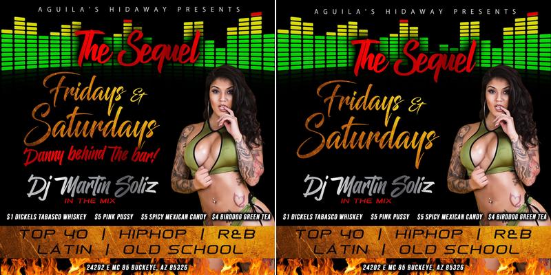 Aguilas Hidaway saloon Menu