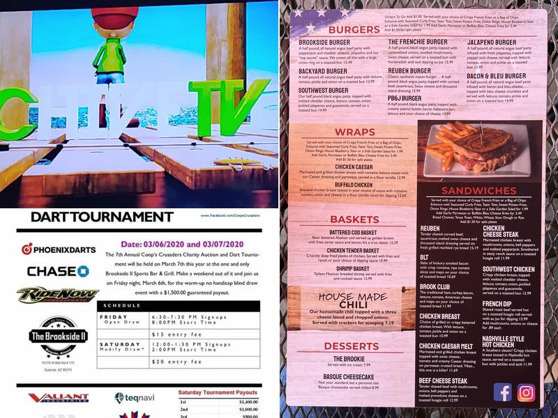 Brookside II Sports Bar and Grille Menu