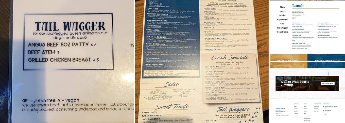 Lakeside Bar and Grill Menu