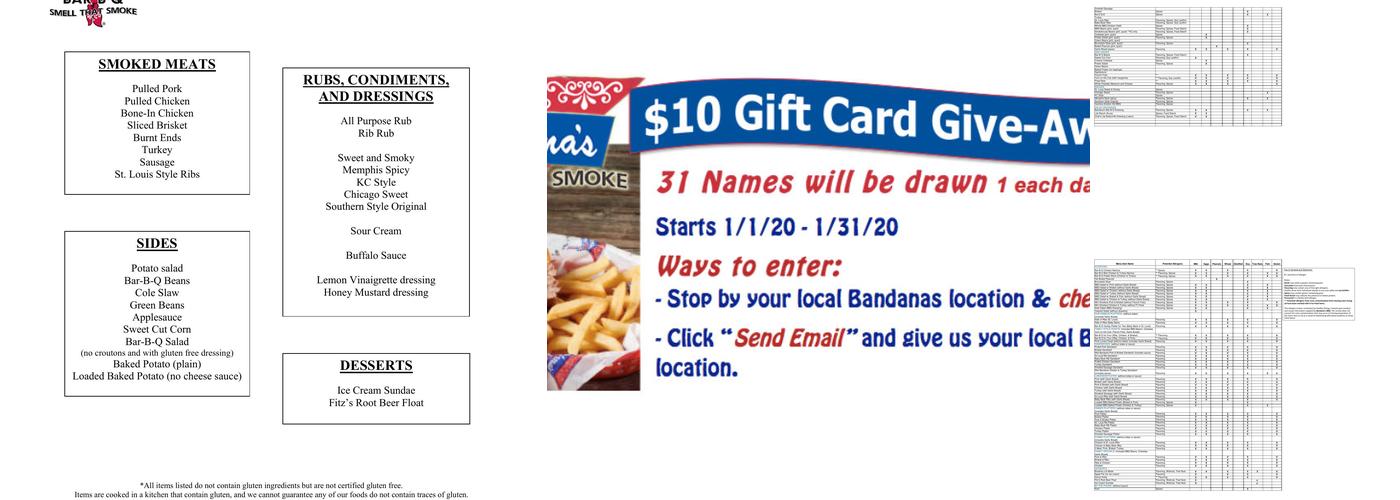 Bandana's Bar-B-Q St. Joseph Menu