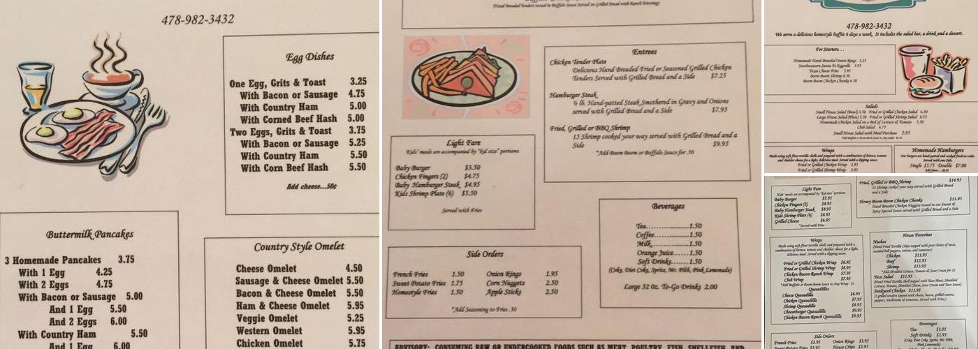 The Cafe On Cotton Menu