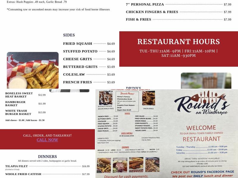 Round’s On Winthrope Menu