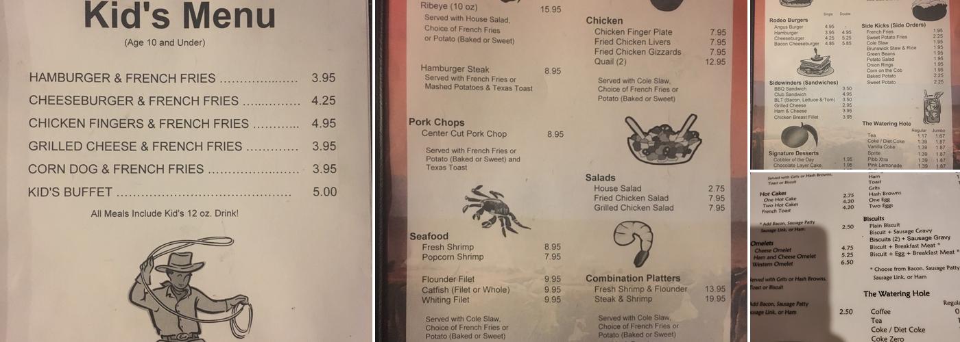 Pop's Kitchen Menu