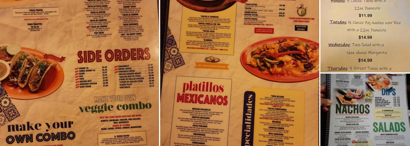 El Sombrero Restaurant Menu