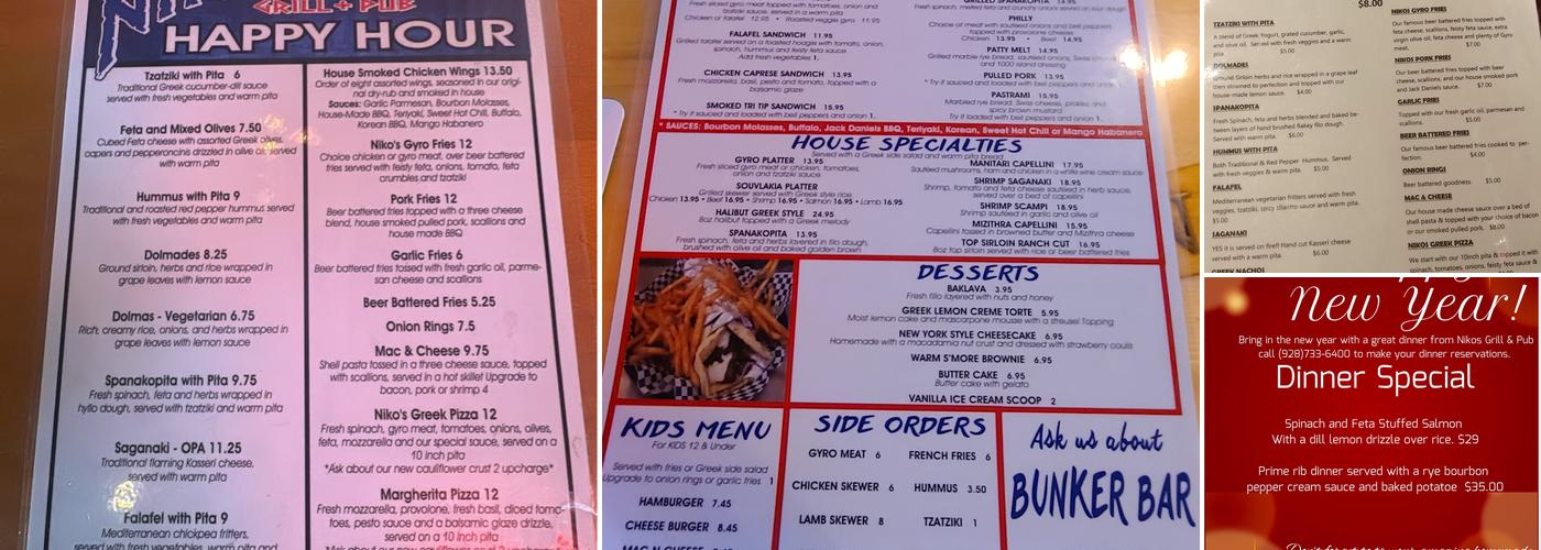 Niko's Grill & Pub Menu