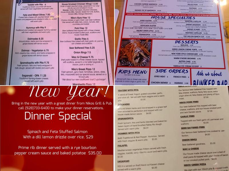 Niko's Grill & Pub Menu