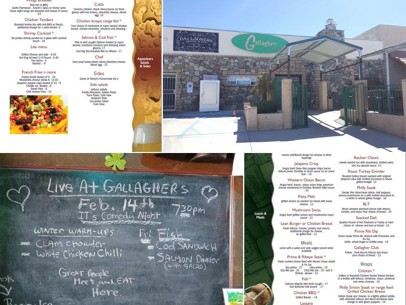 Gallagher's Dining & Pub Menu