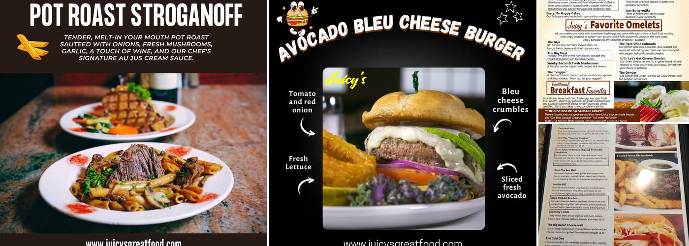 Juicy's, The Place With The Great Food Menu