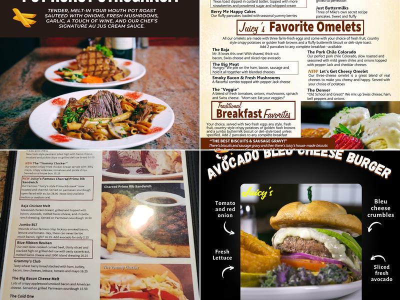 Juicy's, The Place With The Great Food Menu