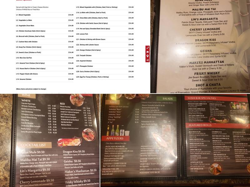 Lin's Little China Menu