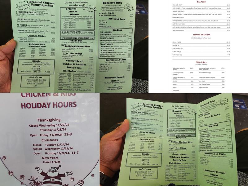 Scotty's Broasted Chicken Menu