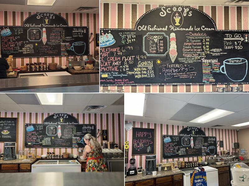 Scoops Homemade Ice Cream Menu