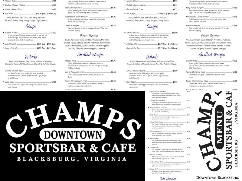 Champs Menu